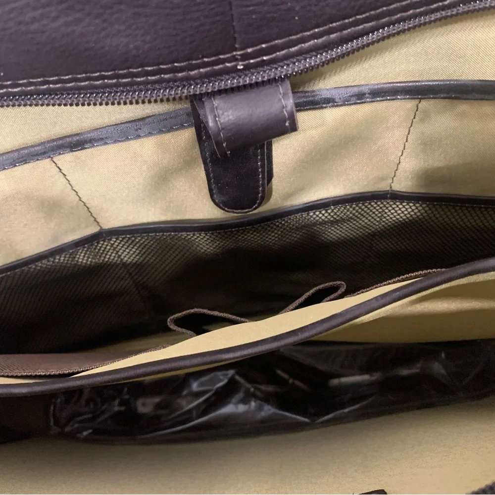 Piel Leather Briefcase  Dark Brown